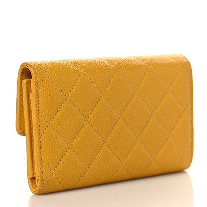 Chanel Caviar Quilted Medium Flap Wallet Yellow 3 of 11