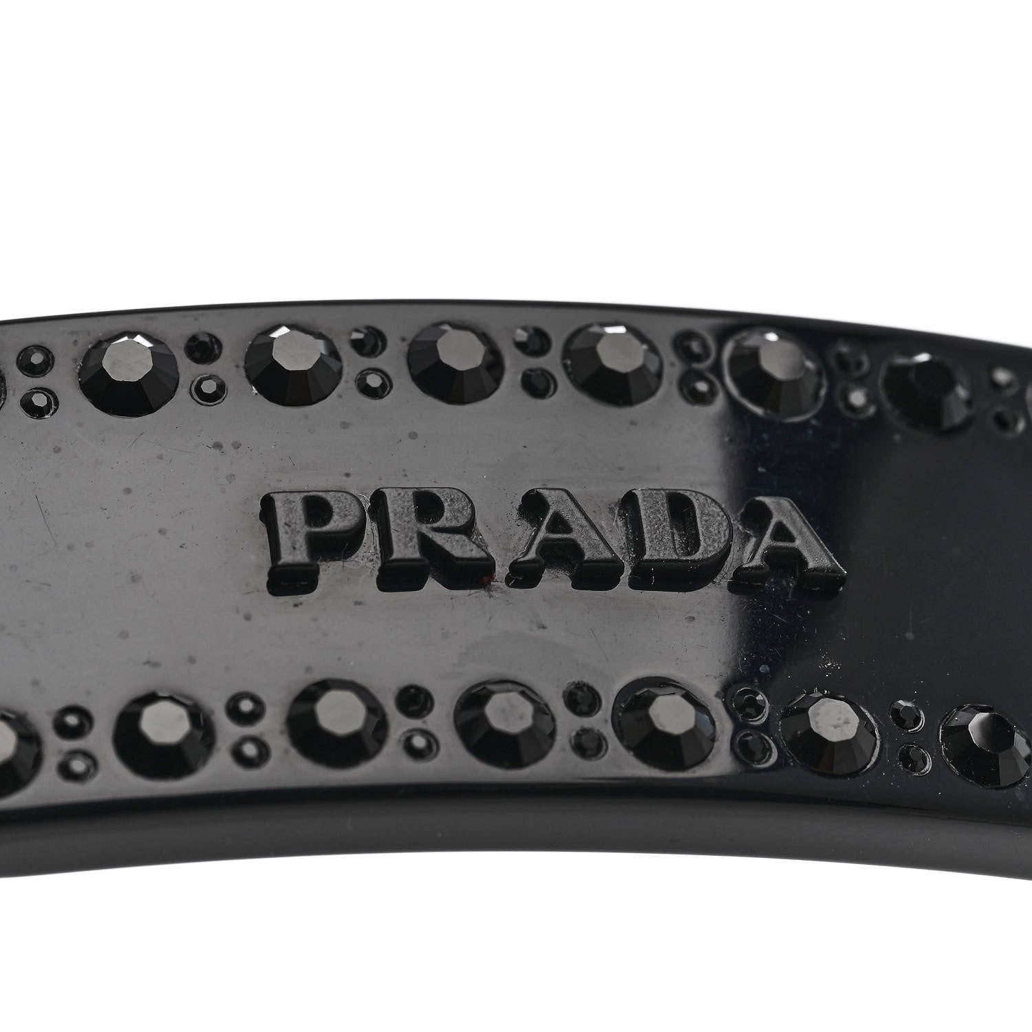 Prada Acetate Crystal Hair Clip Black 4 of 4