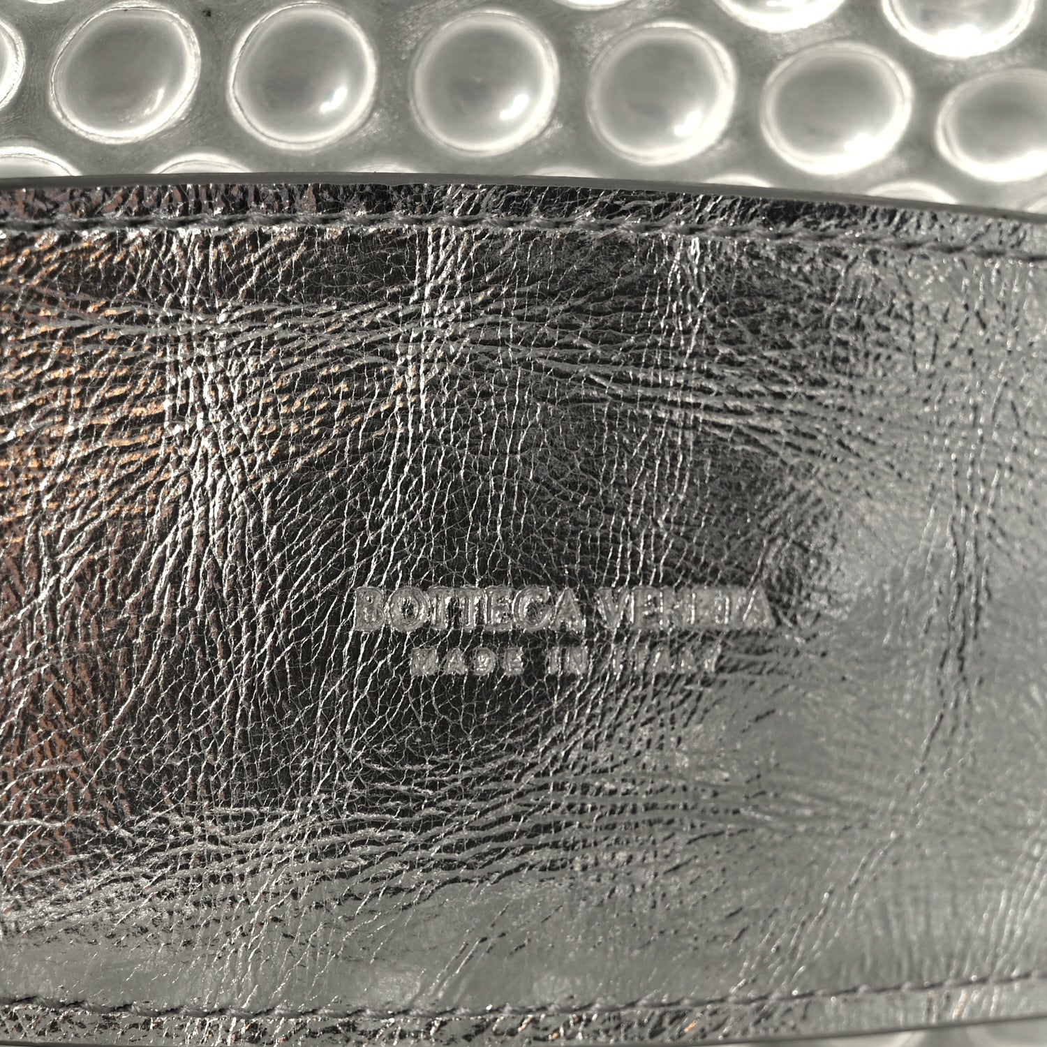 Bottega Veneta Metallic Fabric Bubble Wrap The Mini Pouch Silver 6 of 9