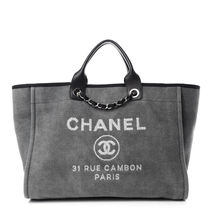 Chanel Canvas Medium Deauville Tote Grey 1 of 12