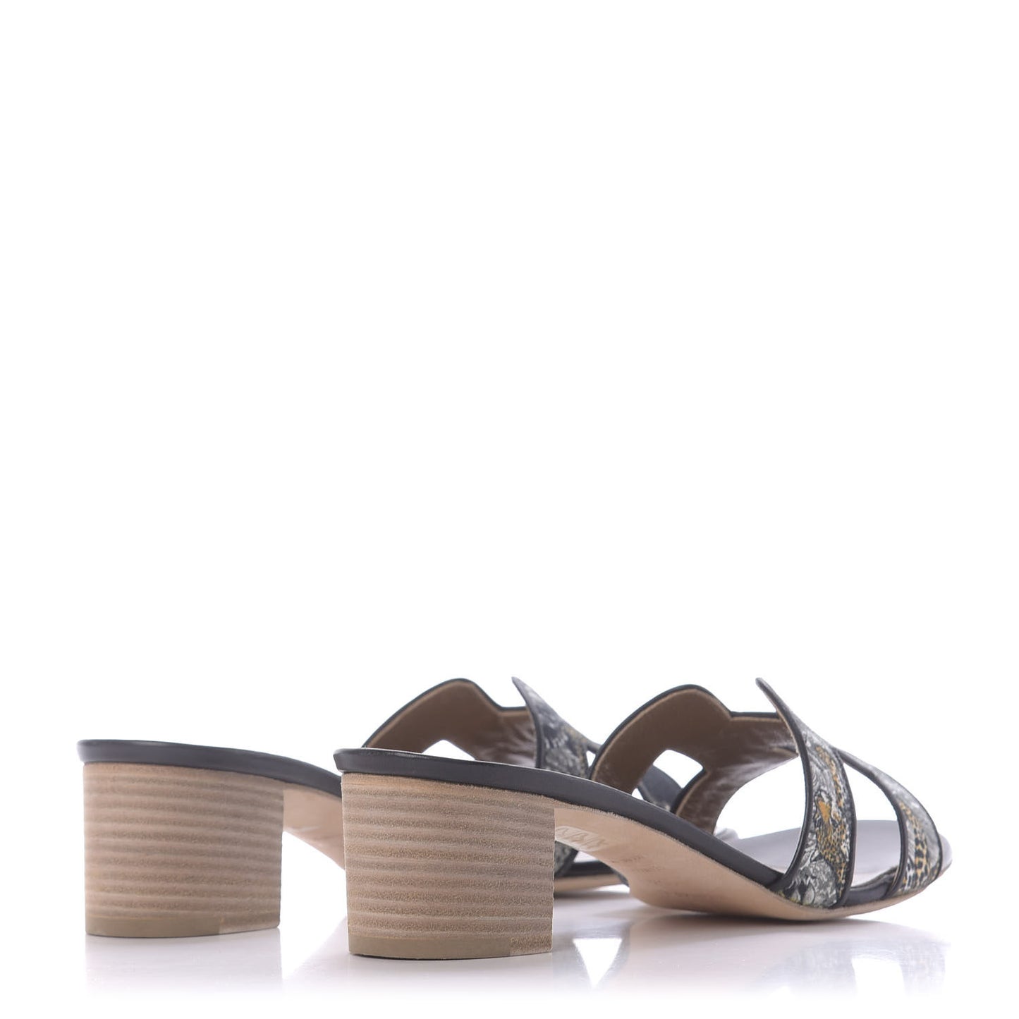 Canvas Tatoo Print Oasis Equator Sandals 40.5 Black