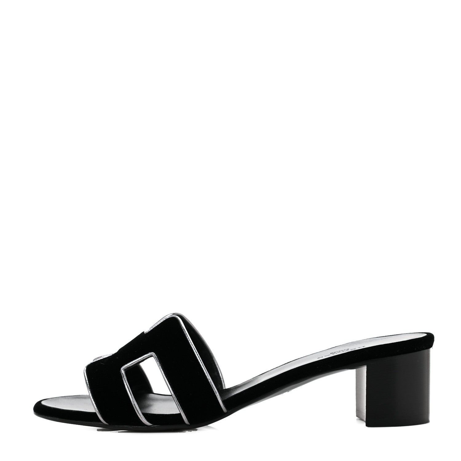 Hermes Velvet Nappa Oasis Sandals 37.5 Argent Vieilli 1 of 10
