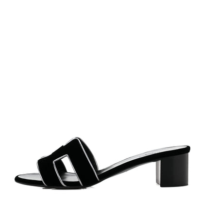 Hermes Velvet Nappa Oasis Sandals 37.5 Argent Vieilli 1 of 10