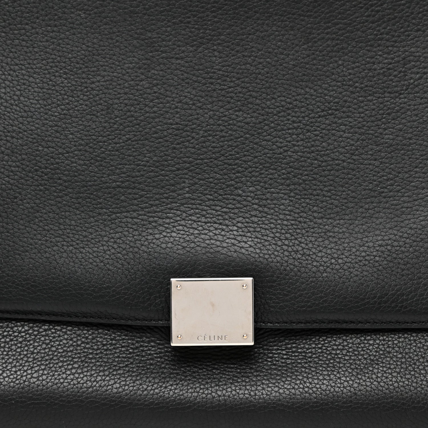 Celine Drummed Calfskin Suede Medium Trapeze Black 7 of 15