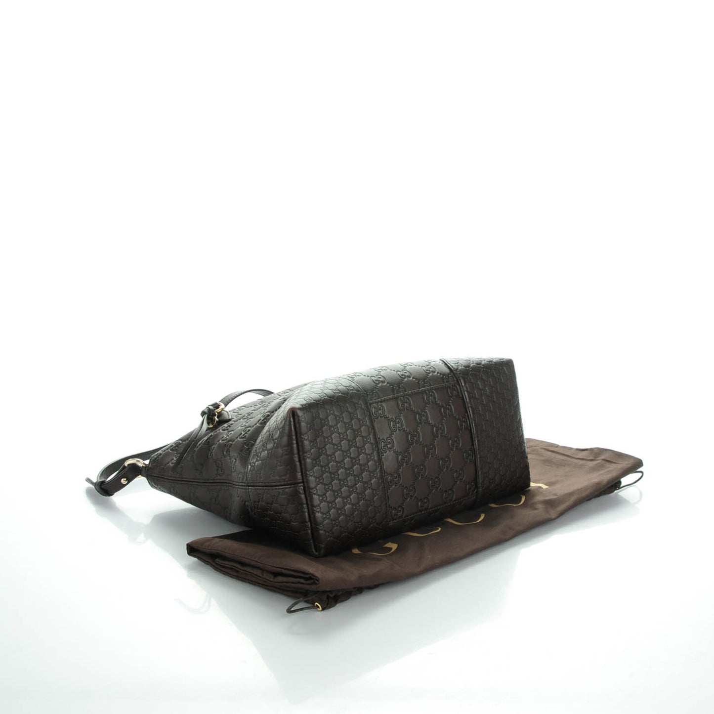 Guccissima Medium Bree Foldover Tote Chocolate