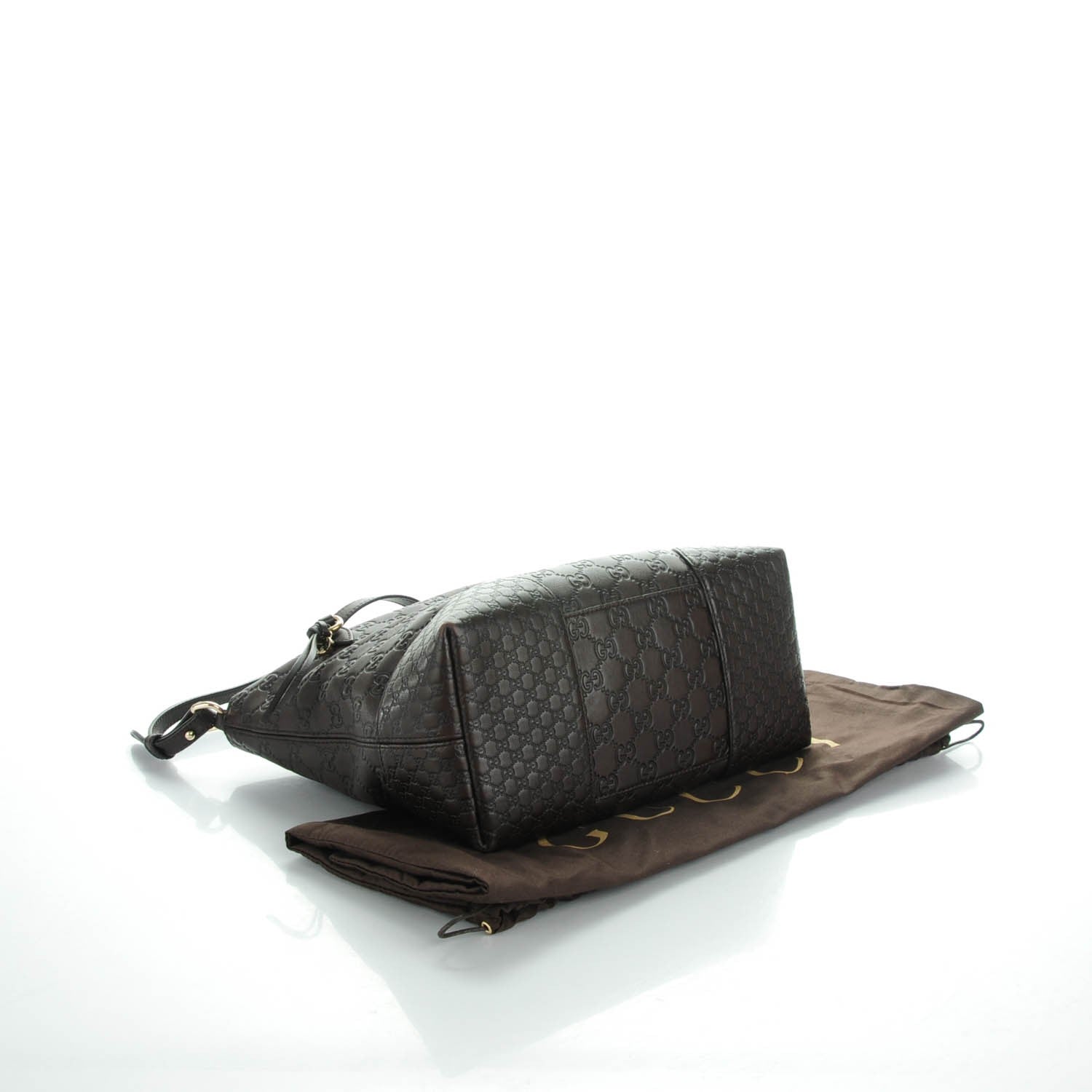 Gucci Guccissima Medium Bree Foldover Tote Chocolate 4 of 8