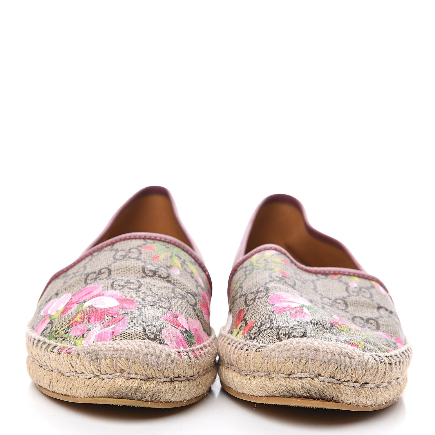 Gucci GG Supreme Monogram Blooms Espadrilles 39.5 Beige Multicolor Dry Rose 2 of 11
