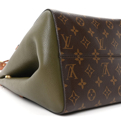 Louis Vuitton Calfskin Monogram Fold Tote Black Khaki Cream 8 of 9