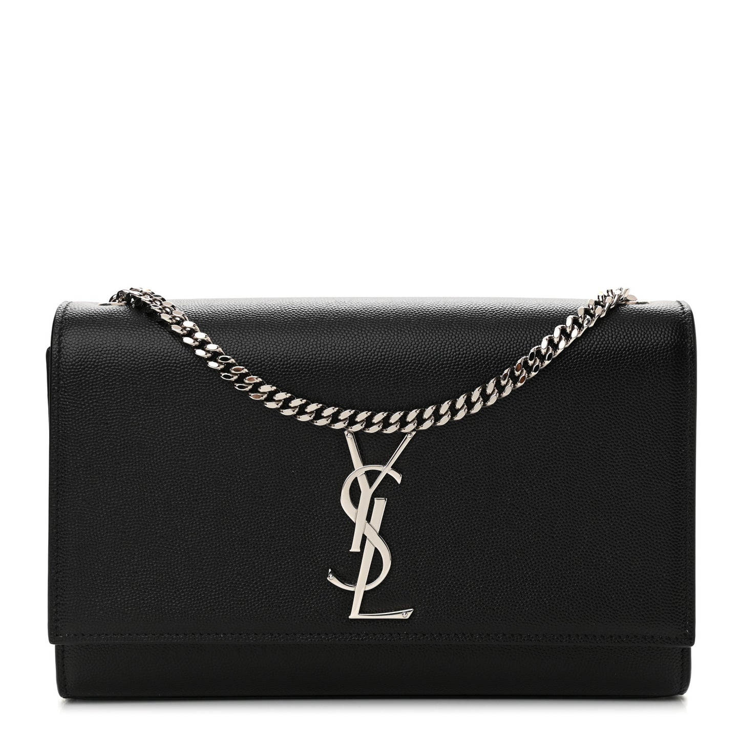 Grain De Poudre Medium Classic Monogram Kate Satchel Black