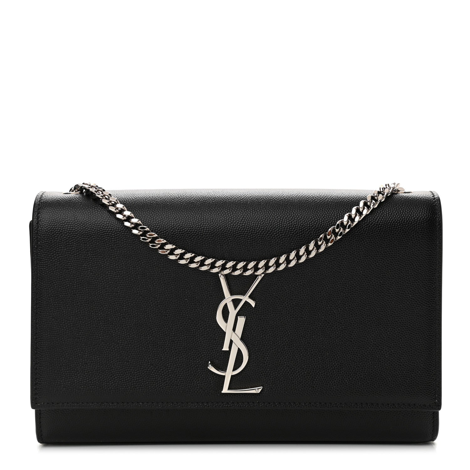 Saint Laurent Grain De Poudre Medium Classic Monogram Kate Satchel Black 1 of 11