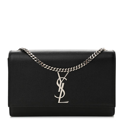 Saint Laurent Grain De Poudre Medium Classic Monogram Kate Satchel Black 1 of 11