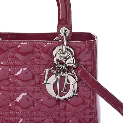 Christian Dior Patent Cannage Medium Lady Dior Dark Pink 10 of 13