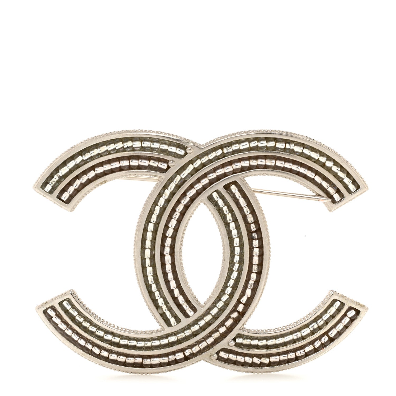 Chanel Metal CC Brooch Silver 1 of 4