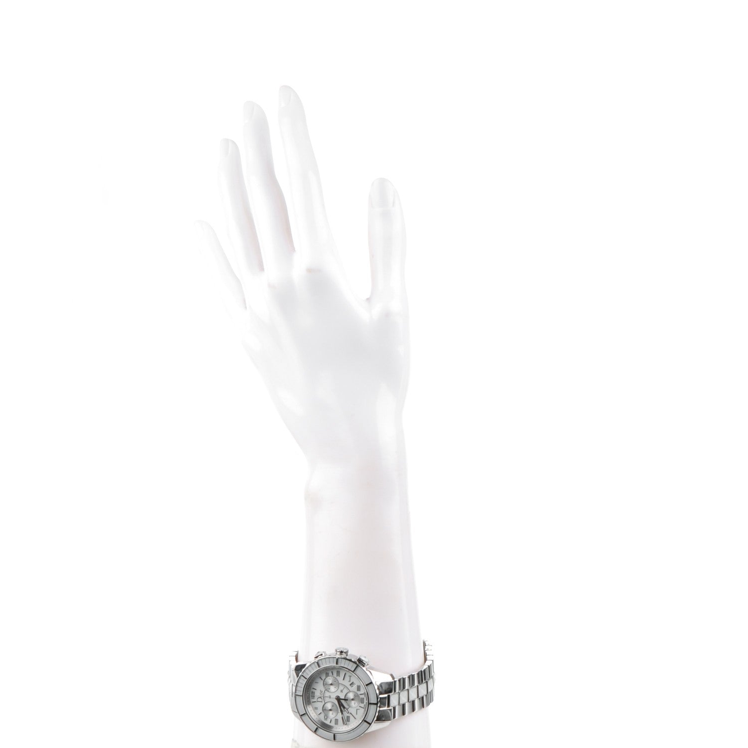 Christian Dior Stainless Steel Diamond Sapphire 38mm Christal Chronograph Quartz Watch White 2 of 9