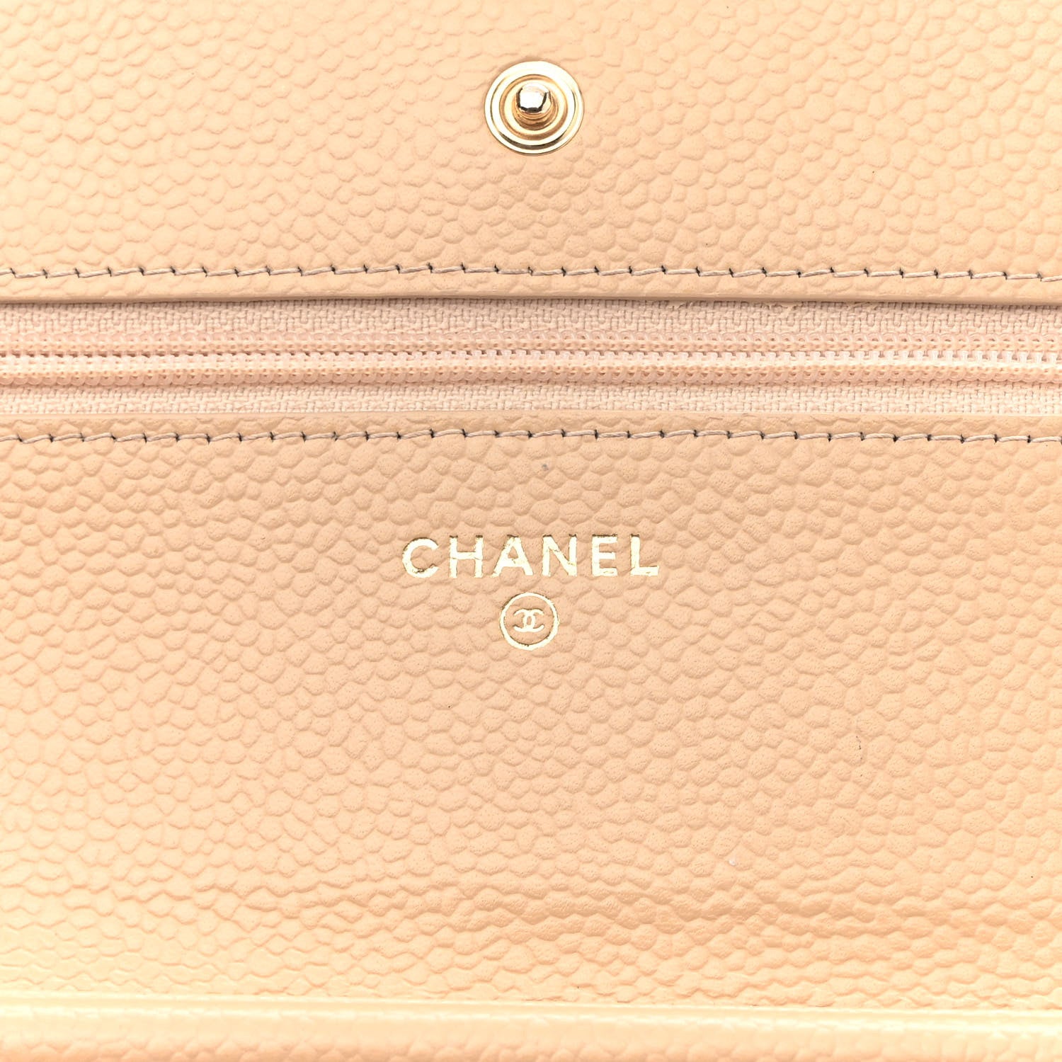 Chanel Caviar Quilted Wallet On Chain WOC Beige 6 of 10