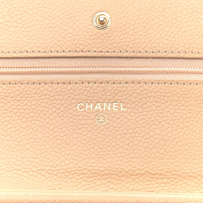 Chanel Caviar Quilted Wallet On Chain WOC Beige 6 of 10