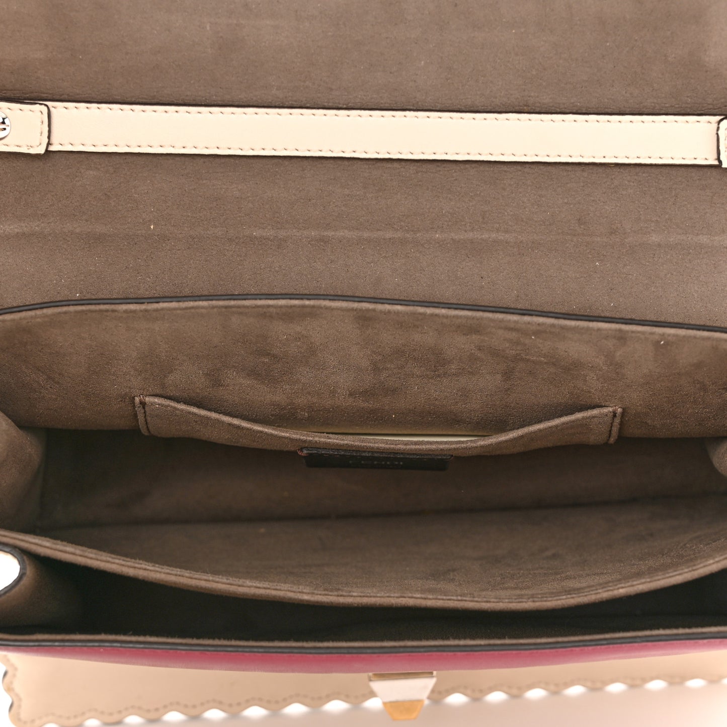 Vitello Liberty Lucido Flowers and Bows Scalloped Studded Kan I Shoulder Bag Camelia Black Cherry