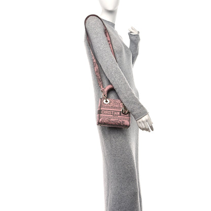 Christian Dior Canvas Toile De Jouy Embroidered Mini Lady D-Lite Gray Pink 2 of 10