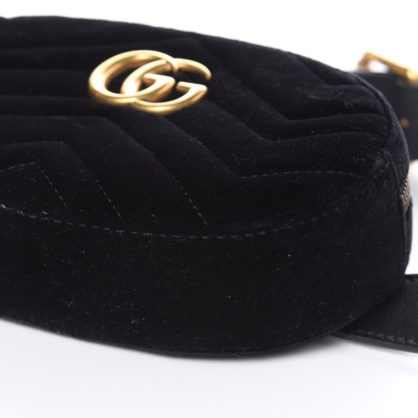 Velvet Matelasse GG Marmont Belt Bag 95 38 Black