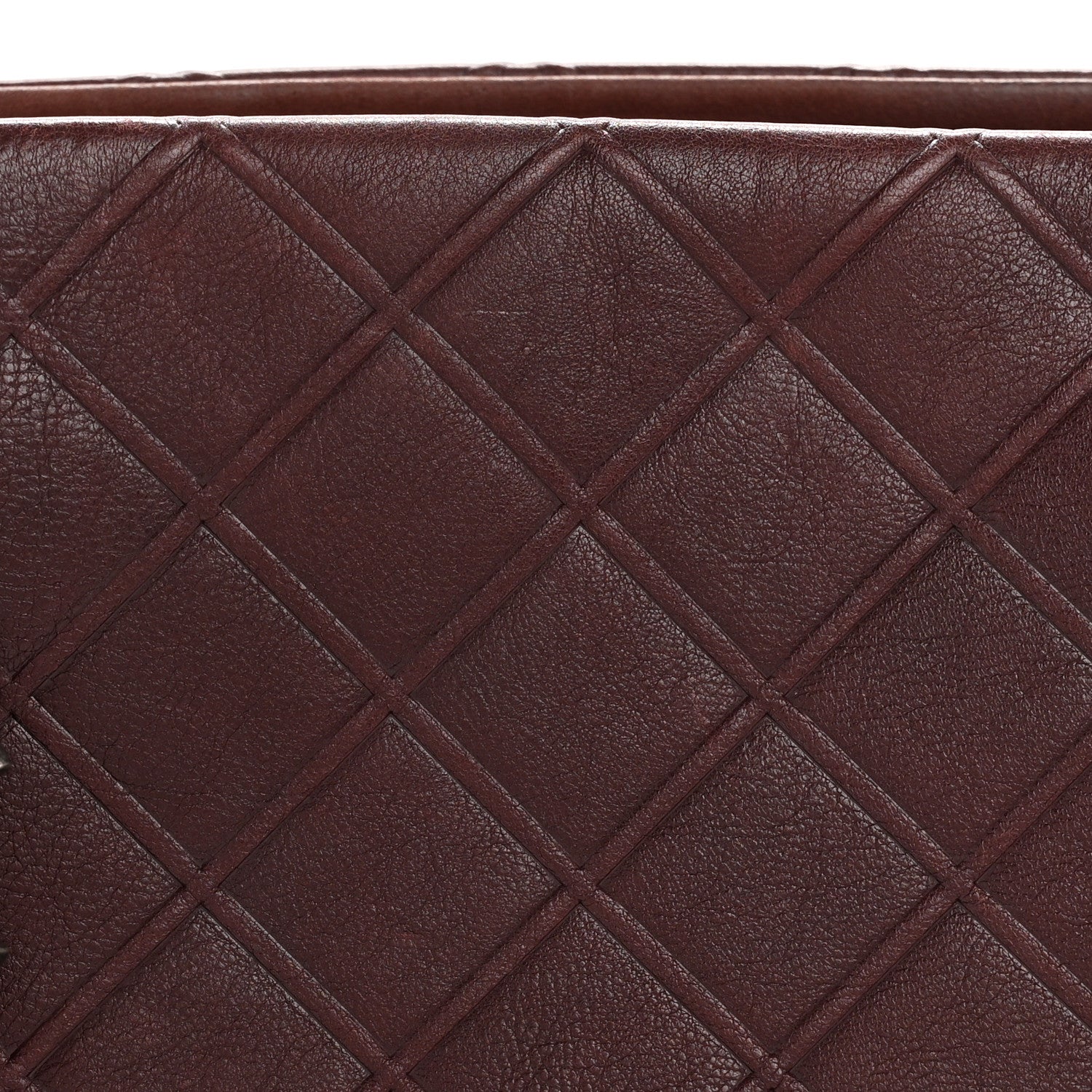 Chanel Calfskin Diamond Embossed Large CC Zip Shopping Tote Burgundy 11 of 15