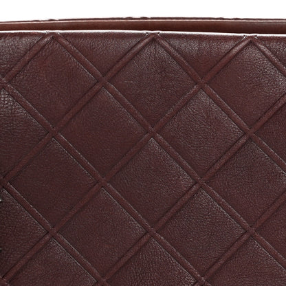 Chanel Calfskin Diamond Embossed Large CC Zip Shopping Tote Burgundy 11 of 15