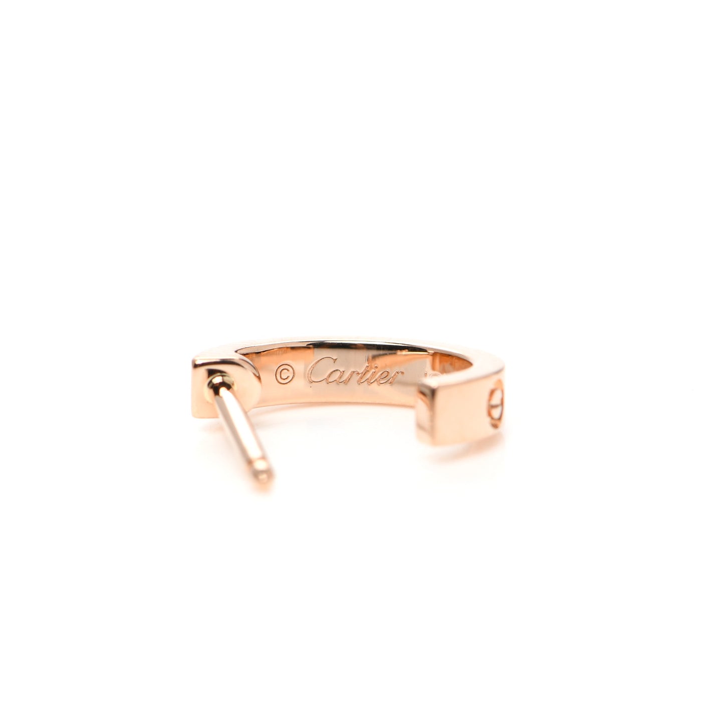 18K Pink Gold Small LOVE Hoop Earrings