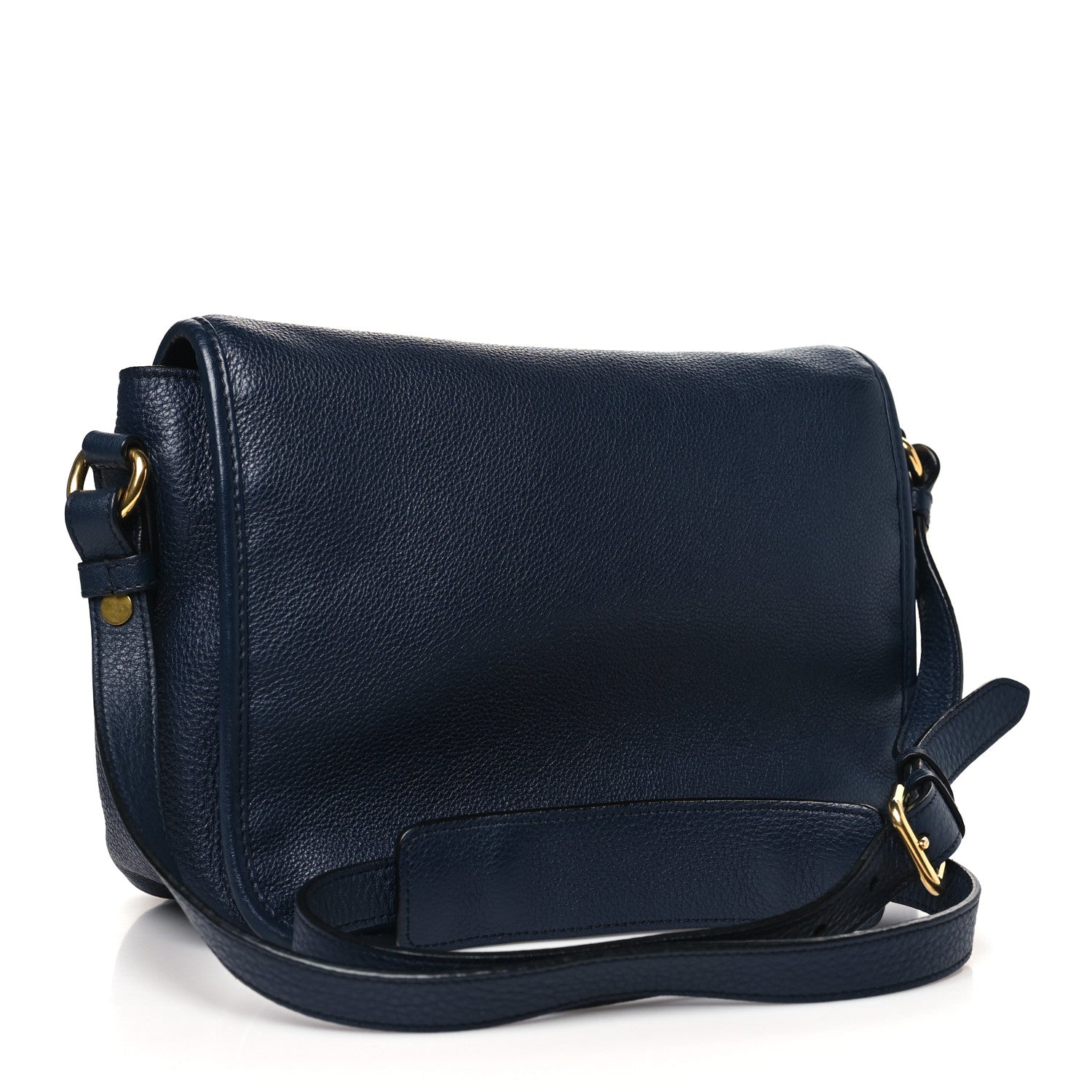 Prada Vitello Daino Flap Crossbody Bag Baltico 3 of 10
