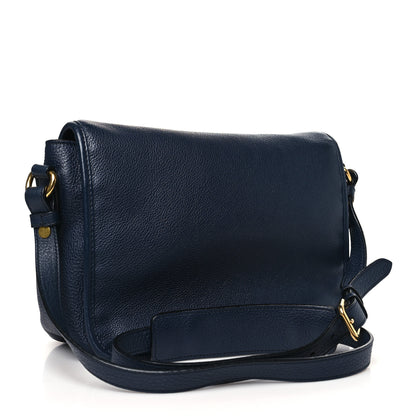 Prada Vitello Daino Flap Crossbody Bag Baltico 3 of 10
