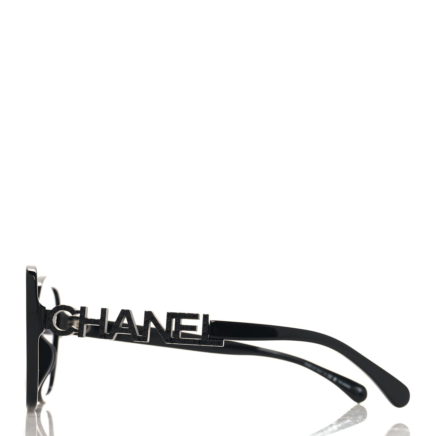 Acetate Strass Polarized Square Sunglasses 5422-B Black