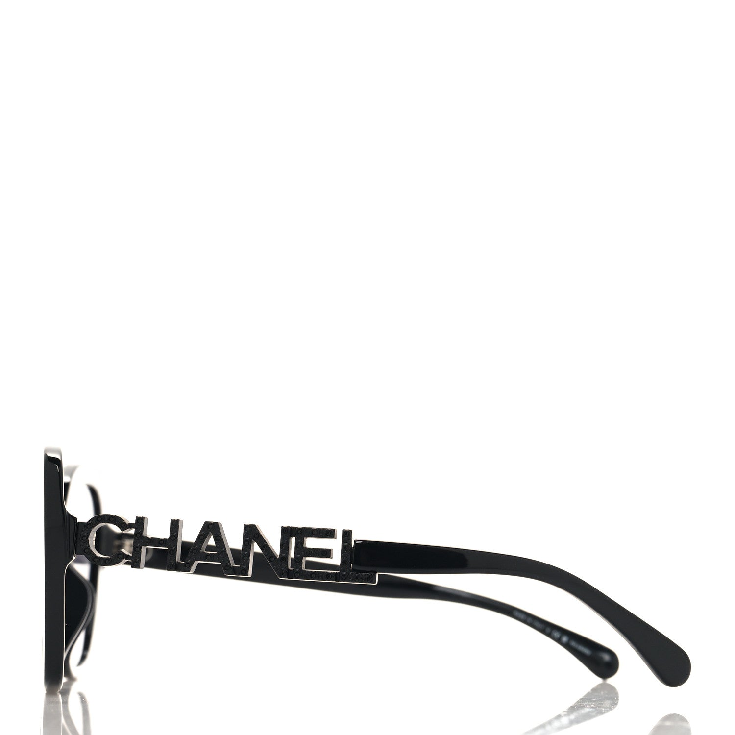 Chanel Acetate Strass Polarized Square Sunglasses 5422-B Black 3 of 8