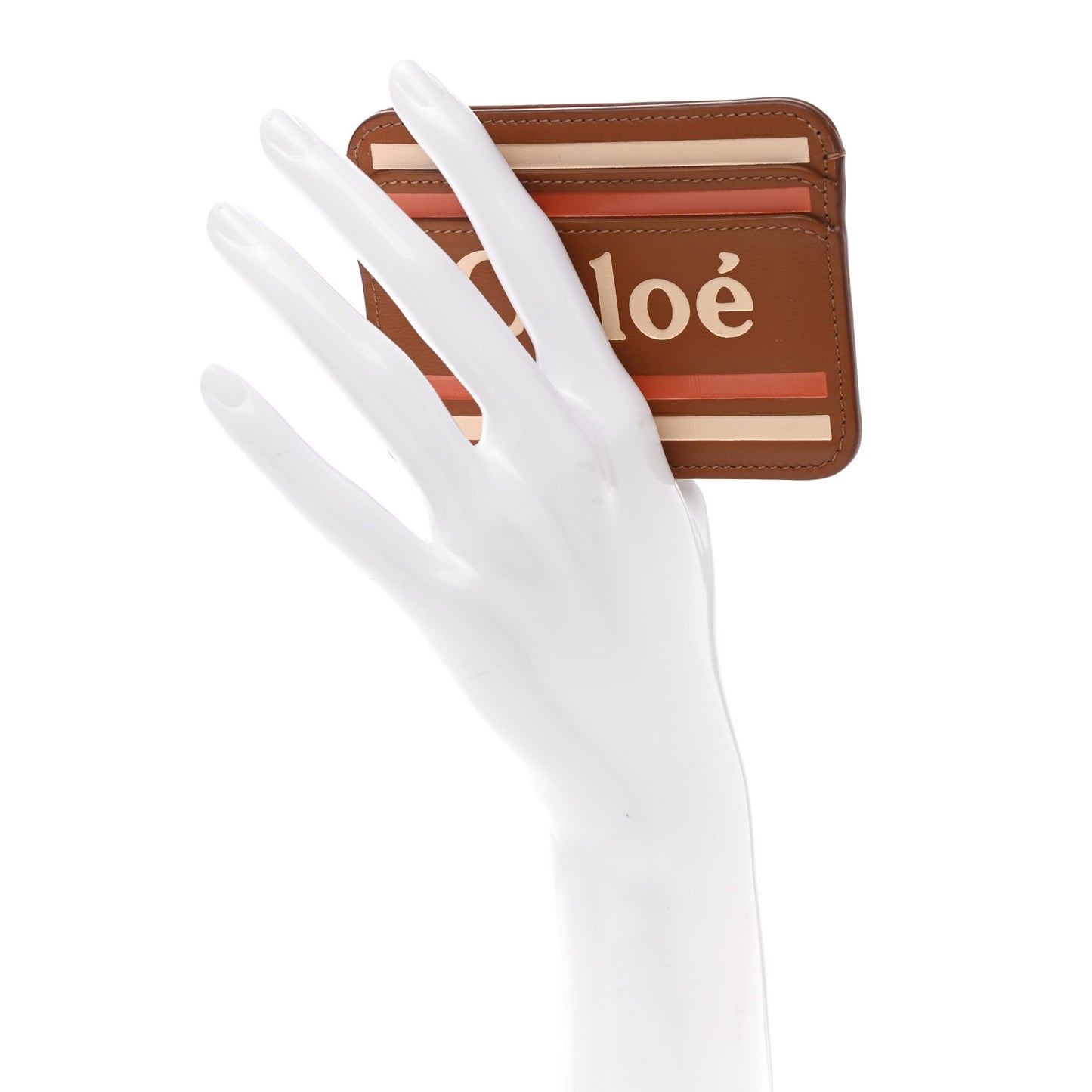 Smooth Calfskin Logo Vick Card Holder Caramel
