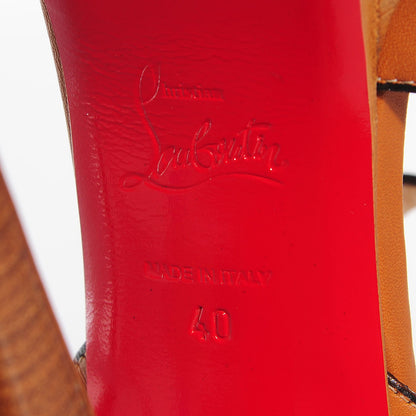 Christian Louboutin Polished Calfskin Sporting 140 Platform Sandals 40 Fauve 6 of 6