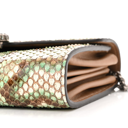 Gucci Snakeskin Crystal Mini Dionysus Chain Wallet Mint Beige 10 of 10