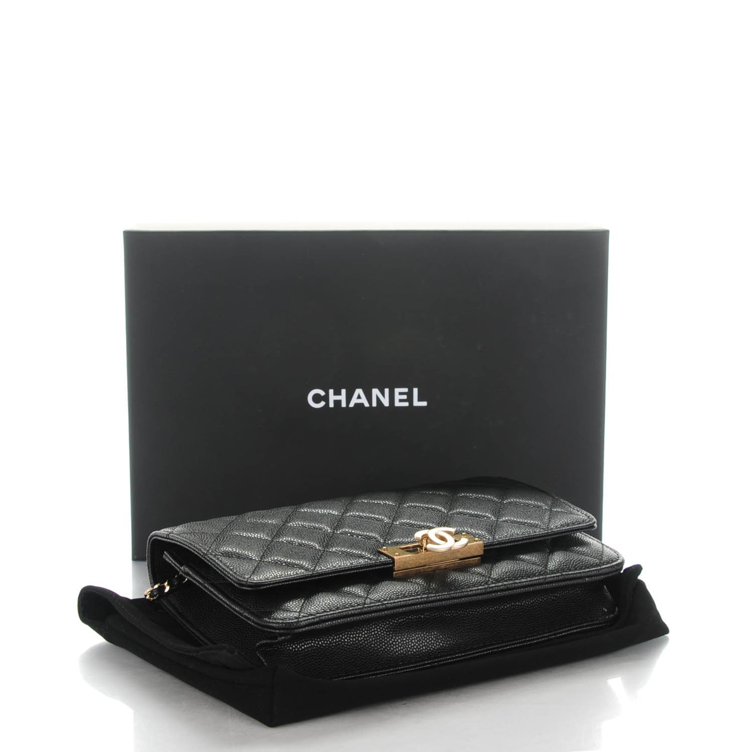 Chanel Caviar Quilted Golden Class Wallet On Chain WOC Black 4 of 8