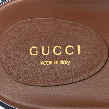 Gucci New Denim GG Monogram Angelina Platform 55mm Slide Sandals 36.5 Blue Tea 7 of 8