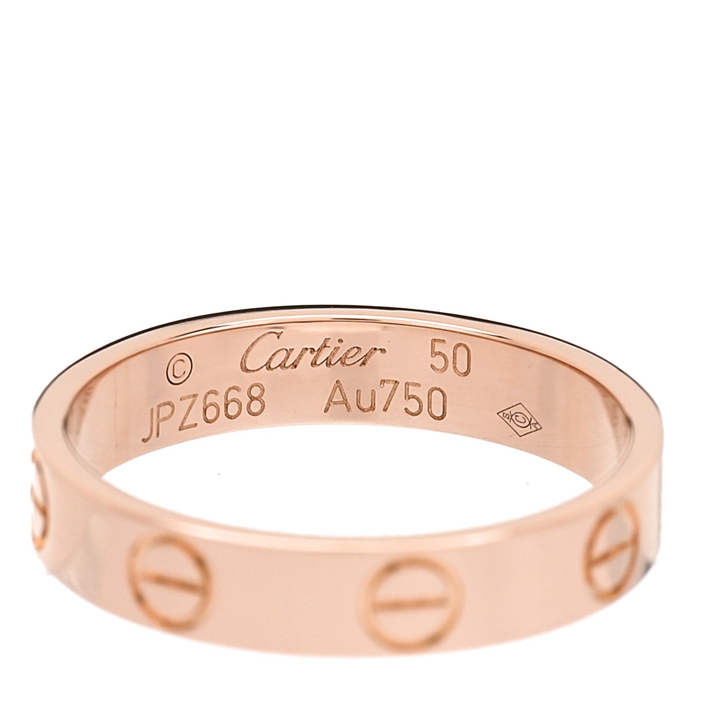 18K Pink Gold 3.5mm LOVE Wedding Band Ring 50 5.25