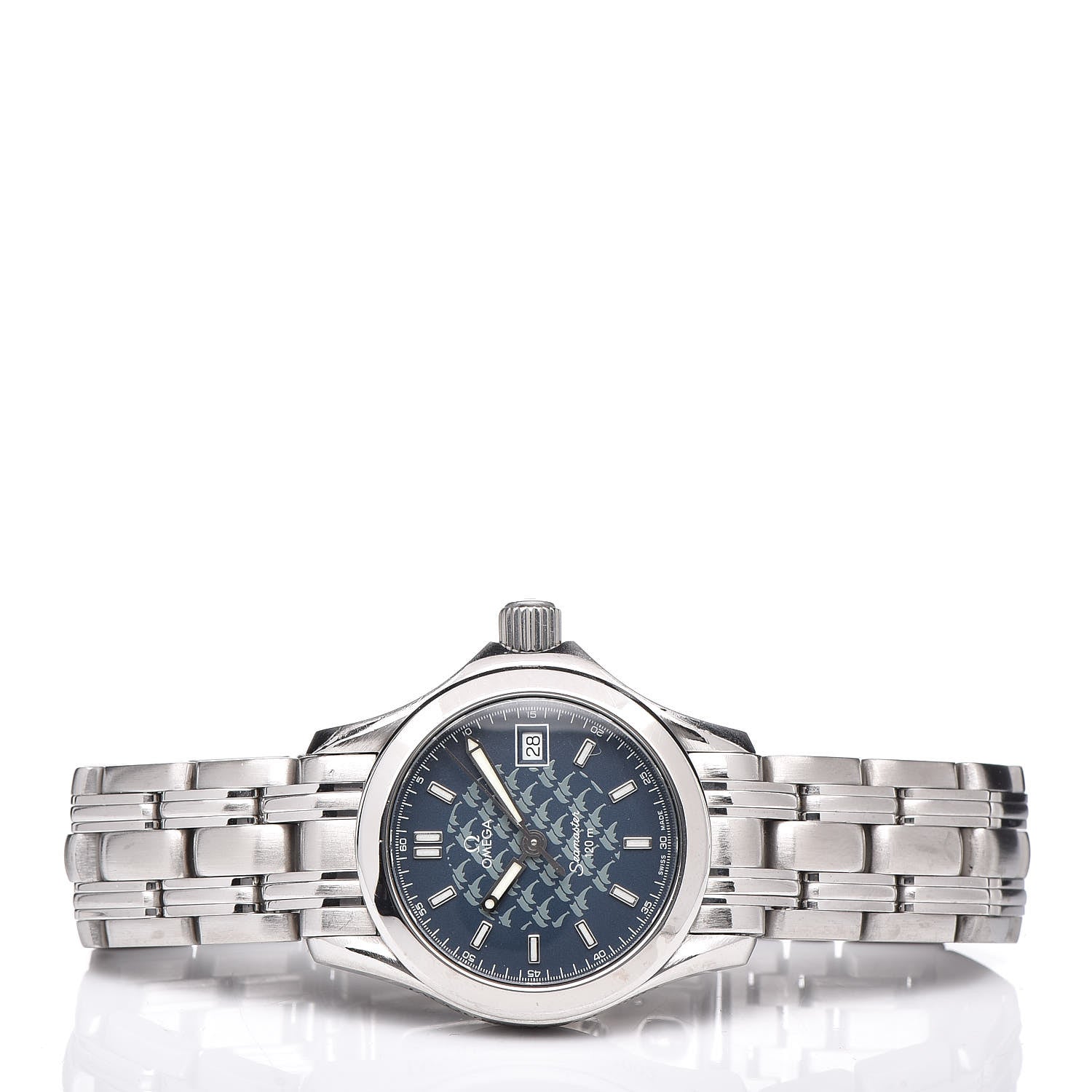 Omega Stainless Steel 26mm Seamaster Jacques Mayol Quartz Watch Blue 2500.80 3 of 7