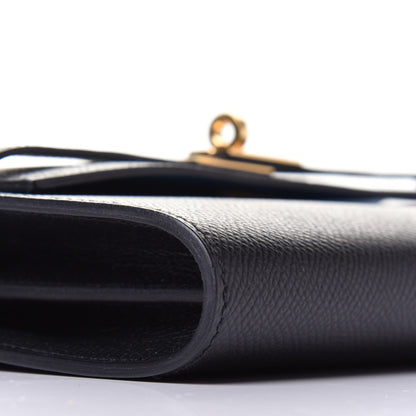 Hermes Epsom Casaque Kelly Wallet To Go Black Bleu Indigo Bleu Frida 7 of 9