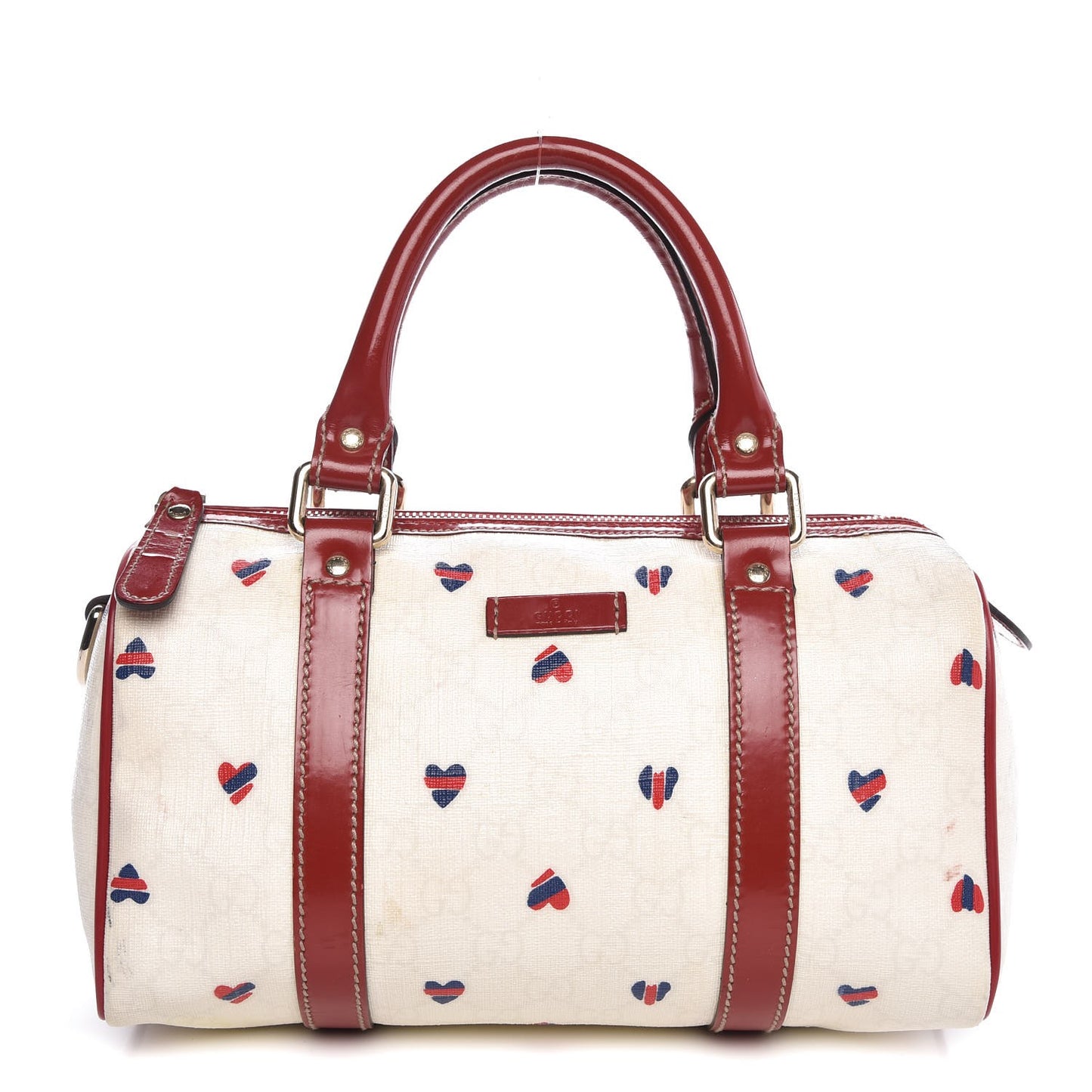 GG Plus Monogram Hearts Small Joy Boston White Red
