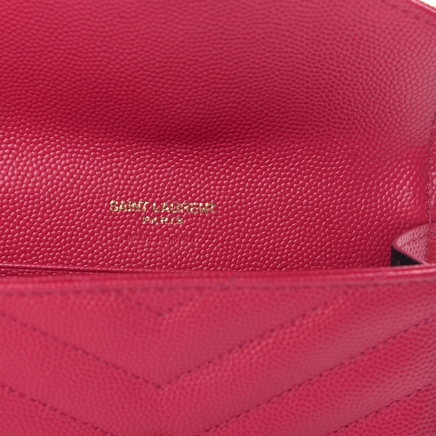 Grain De Poudre Matelasse Chevron Small Monogram Envelope Wallet Bubblegum