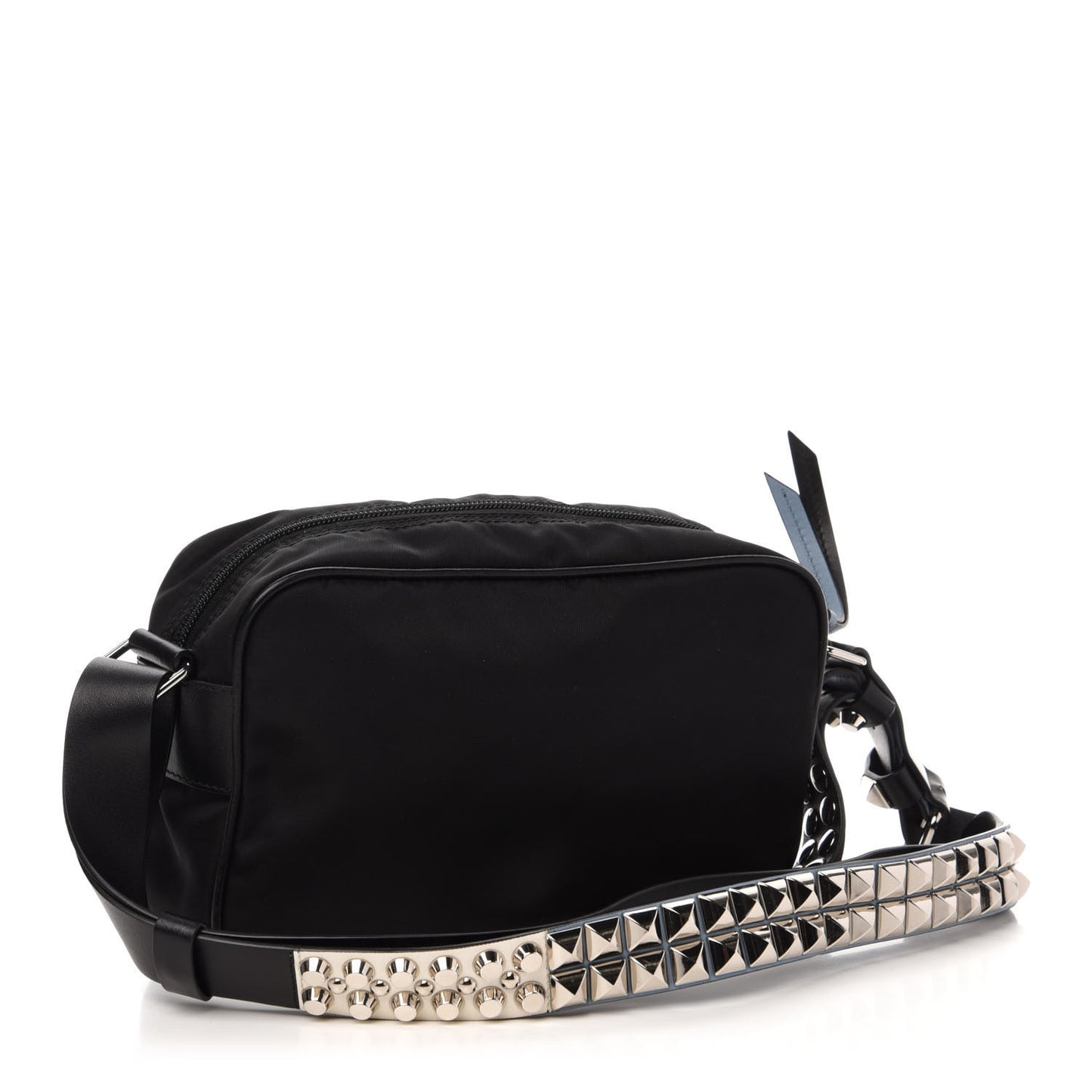 Tessuto Nylon Studded New Vela Shoulder Bag Black Astrale
