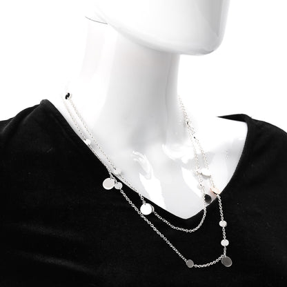 Hermes Sterling Silver 18K Rose Gold Confettis Long Necklace 120 2 of 5