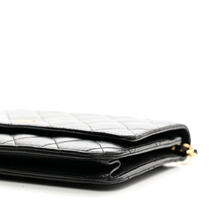 Chanel Lambskin Quilted Wallet On Chain WOC Black 11 of 13