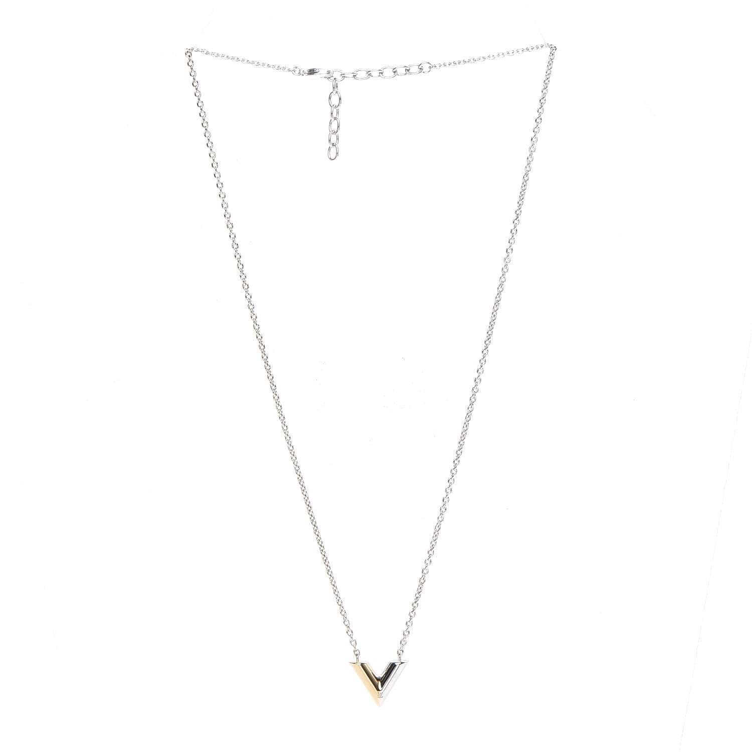 Louis Vuitton Essential V Necklace Silver 3 of 5