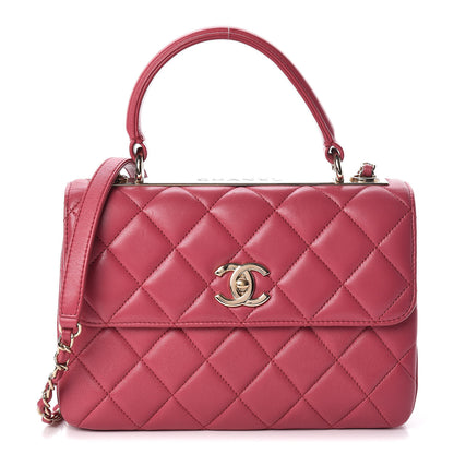 Chanel Lambskin Quilted Small Trendy CC Dual Handle Bag Dark Pink 1 of 13