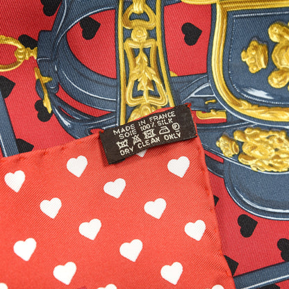 Hermes Silk Brides De Gala Love Pocket Square Canard Rouge Blanc 4 of 4