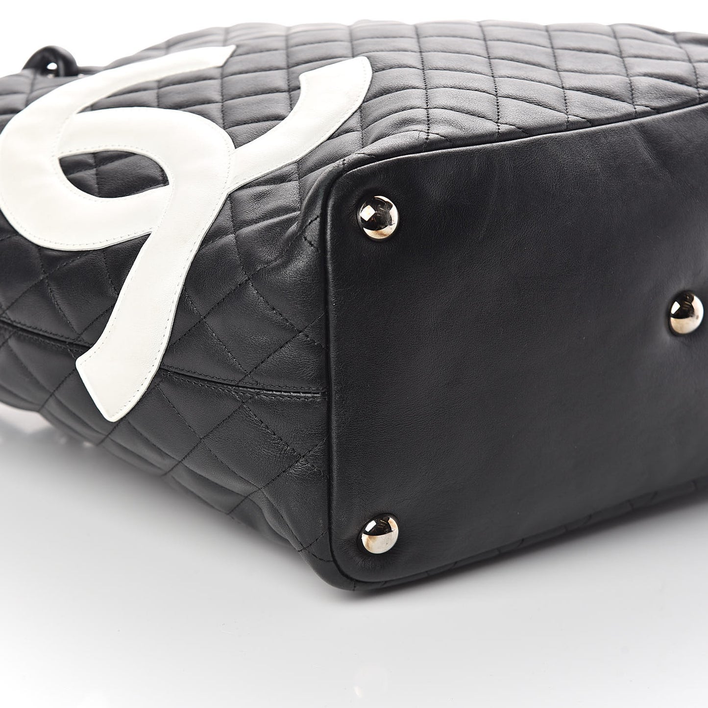 Calfskin Quilted Large Cambon Tote Black