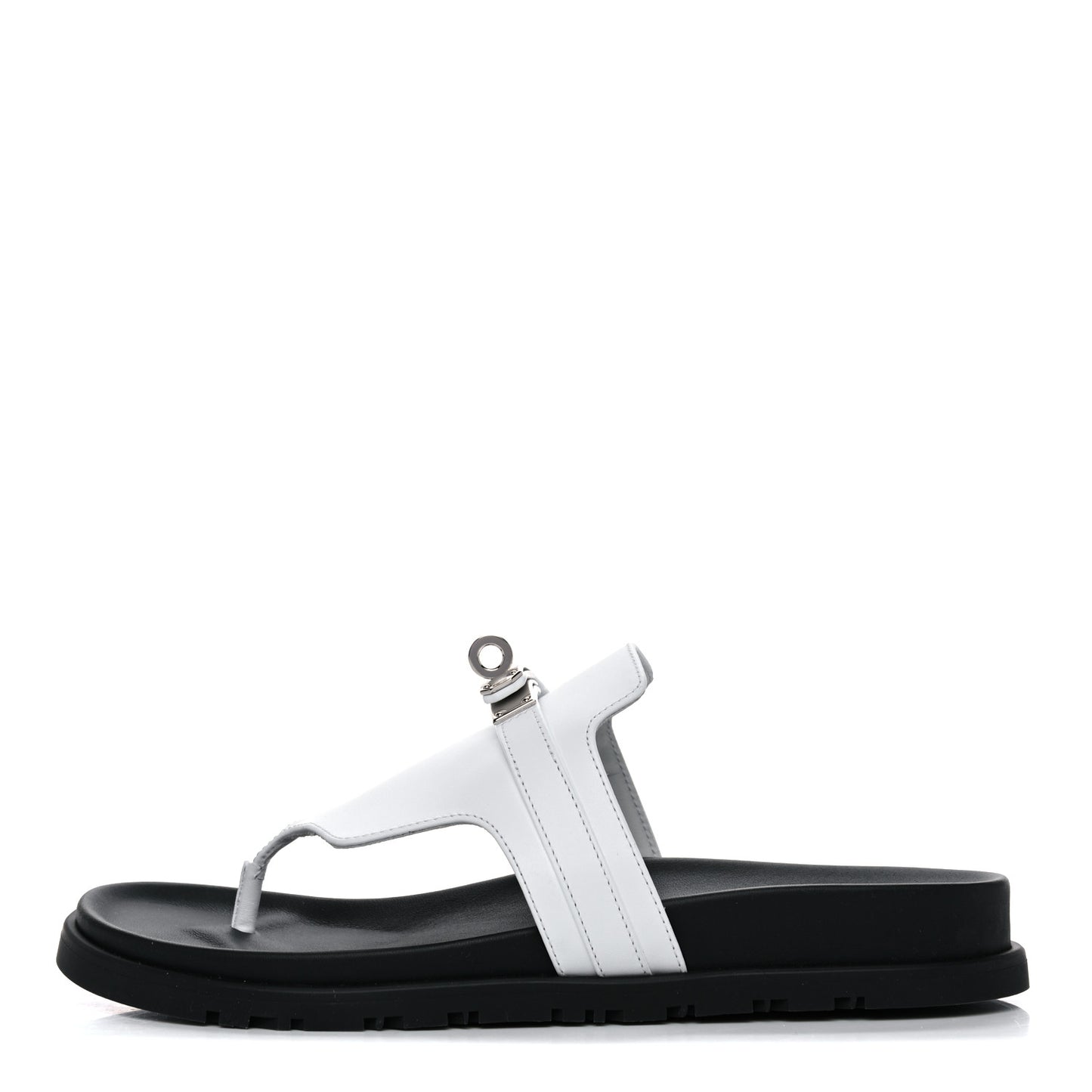 Calfskin Womens Empire Sandals 38.5 White