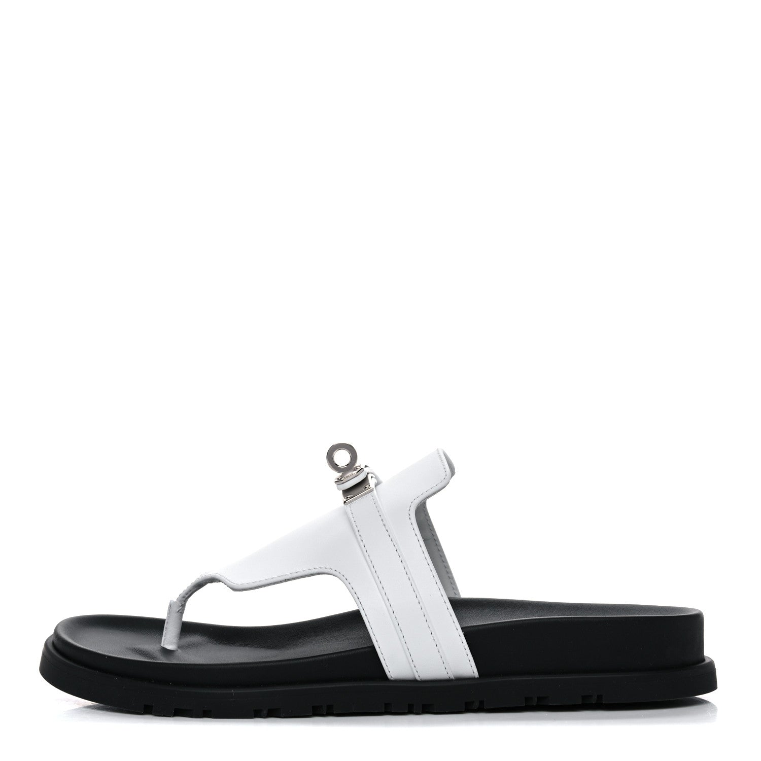 Hermes Calfskin Womens Empire Sandals 38.5 White 1 of 9