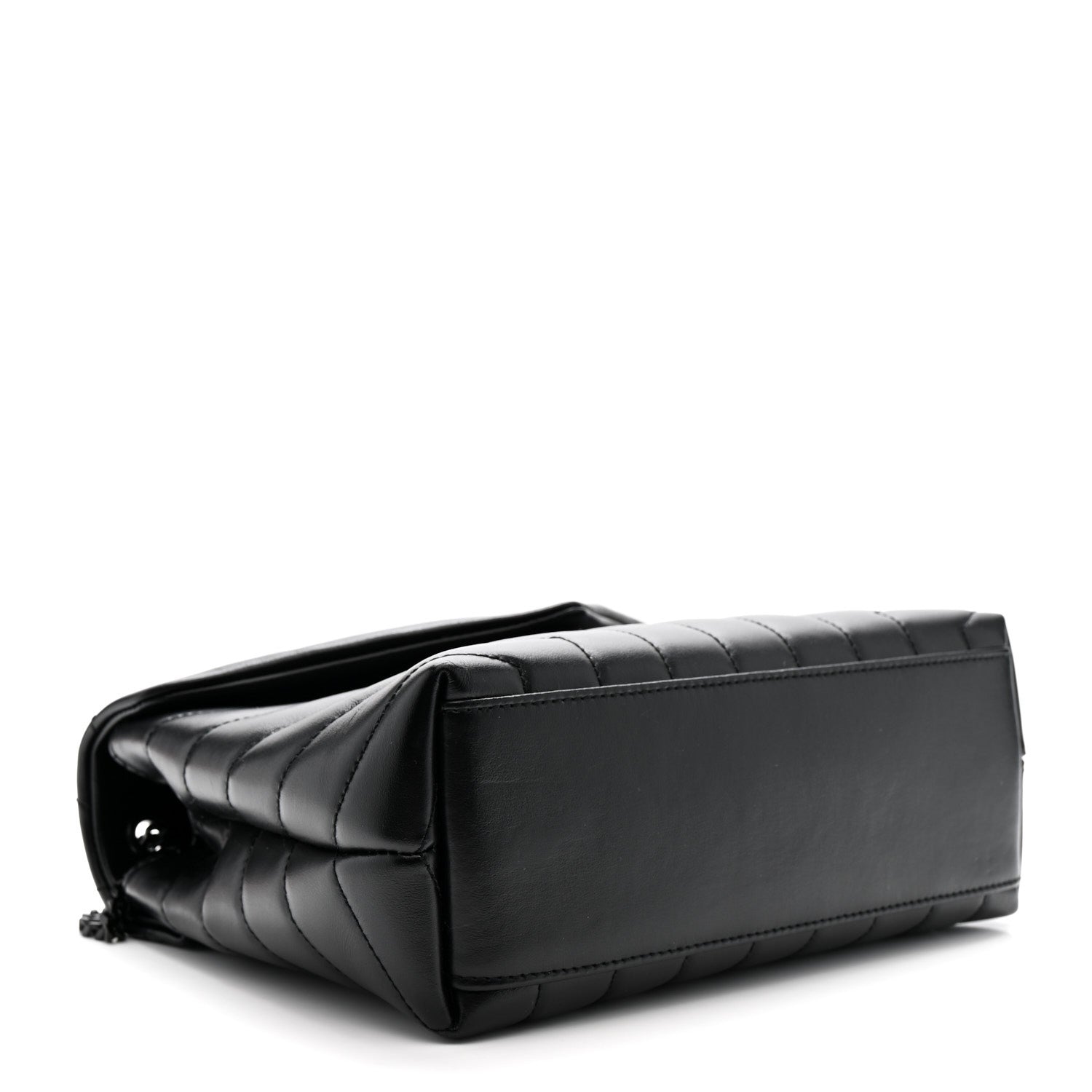 Saint Laurent Calfskin Y Quilted Monogram Monochrome Small Loulou Chain Satchel Black 4 of 12
